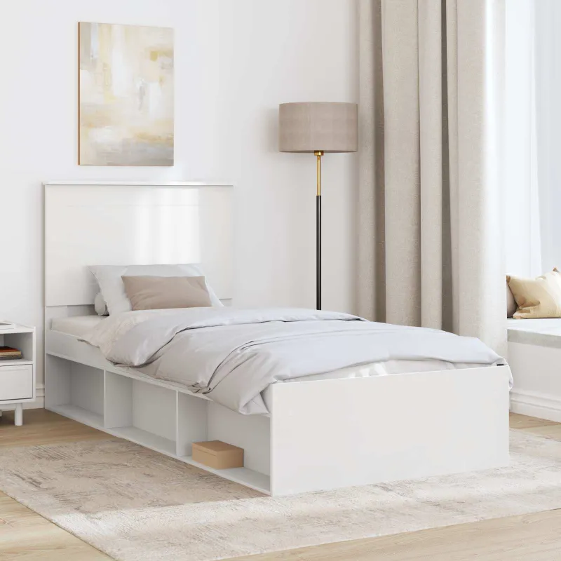 Lovos rėmas Balta 90 x 200 cm Kietos pušies mediena