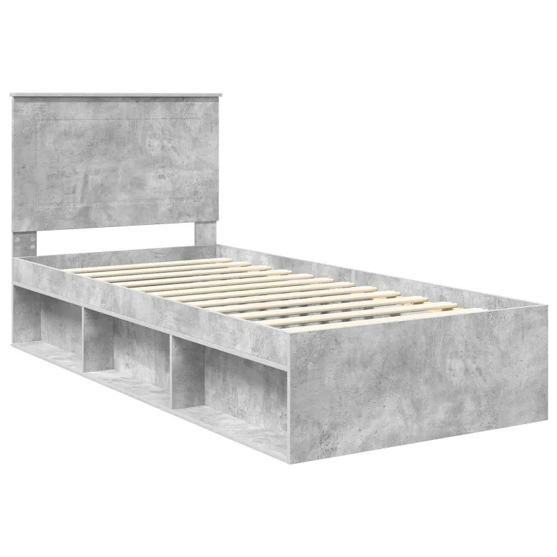 Lovos rėmas Betoninė 90 x 200 cm Kietos pušies mediena