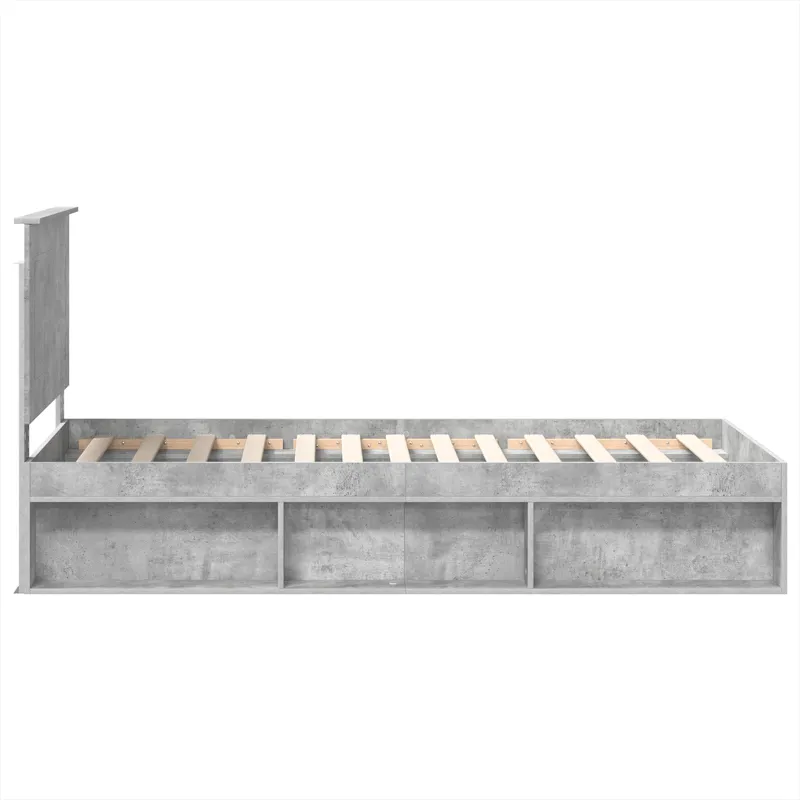 Lovos rėmas Betoninė 90 x 200 cm Kietos pušies mediena