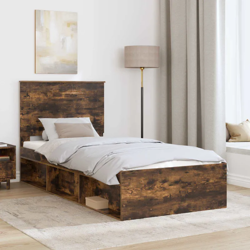 Lovos rėmas Rūkyta ąžuolas 90 x 200 cm Kietos pušies mediena