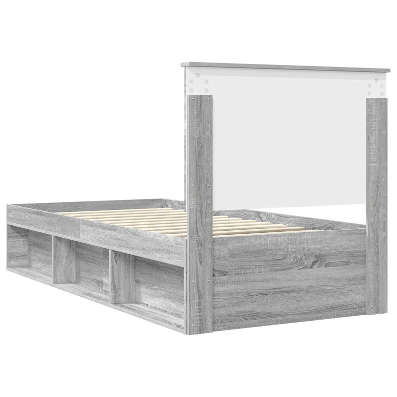 Lovos rėmas Pilkas Sonoma 90 x 200 cm Kietos pušies mediena