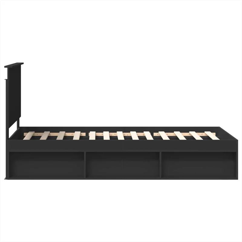 Lovos rėmas Juoda 75 x 190 cm Kietos pušies mediena