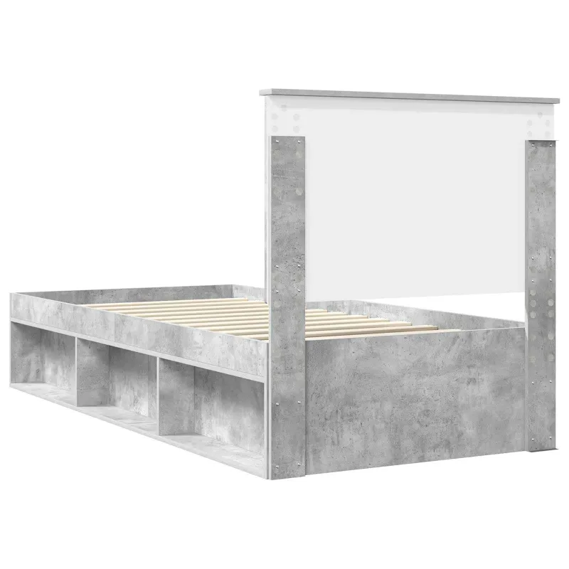 Lovos rėmas Betono pilka 75 x 190 cm Kietos pušies mediena