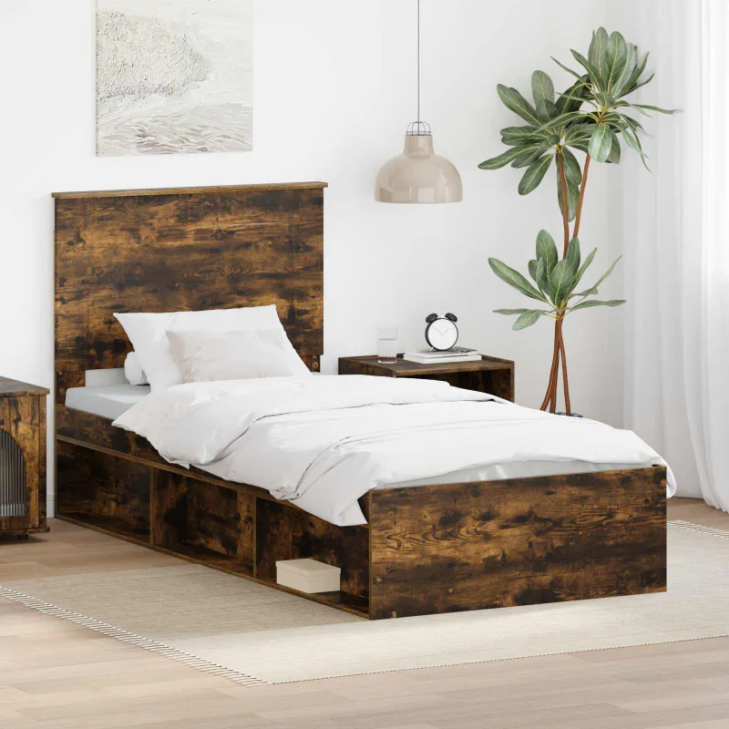 Lovos rėmas Rūkyta ąžuolas 75 x 190 cm Kietos pušies mediena