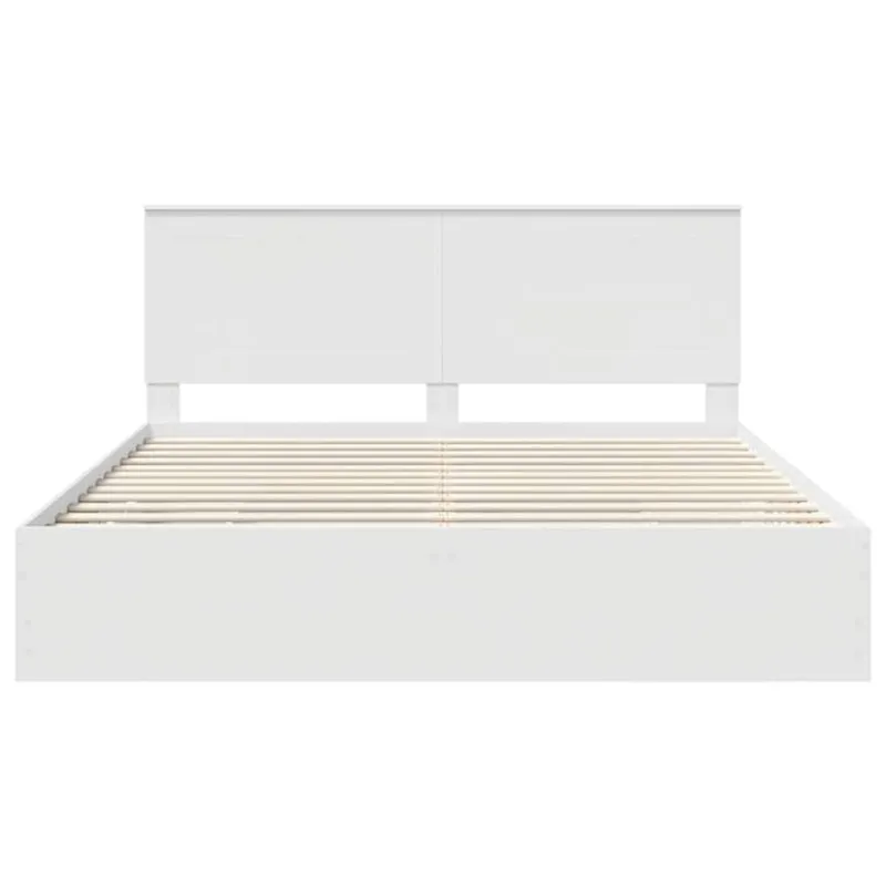 Lovos rėmas su stalčių Balta 200 x 200 cm Inžinerinė mediena