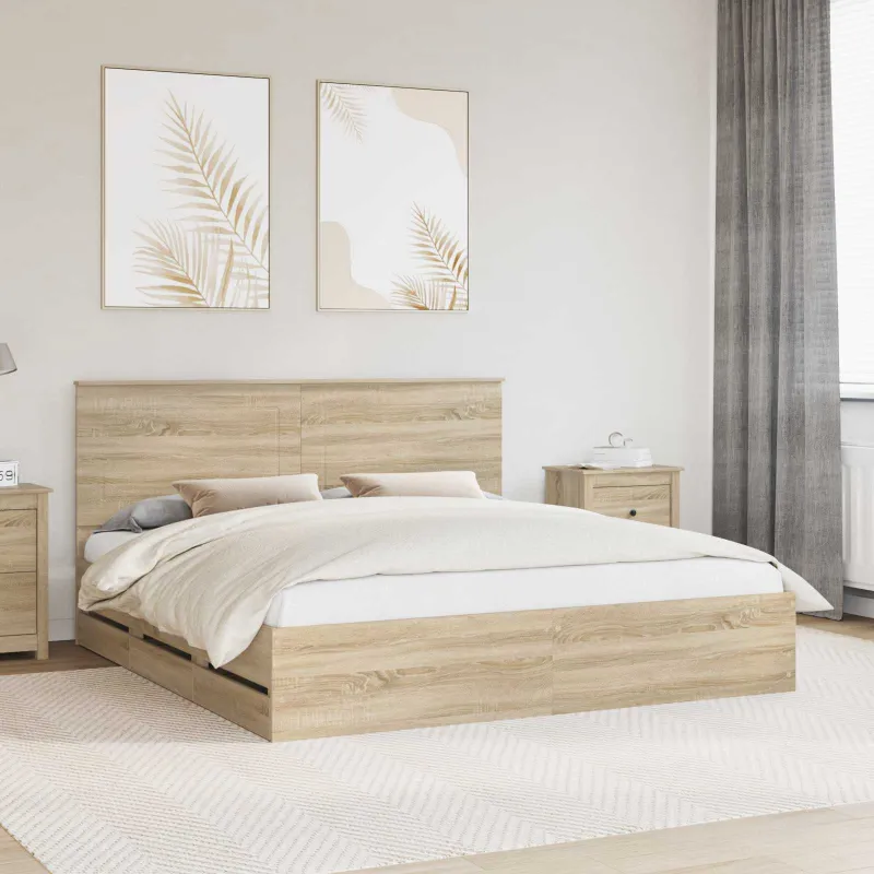 Lovos rėmas Sonoma ąžuolas 200 x 200 cm Inžinerinė mediena
