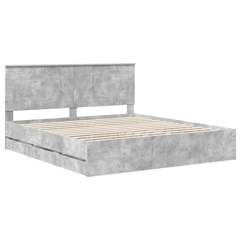 Lovos rėmas Betono pilka 200 x 200 cm Inžinerinė mediena