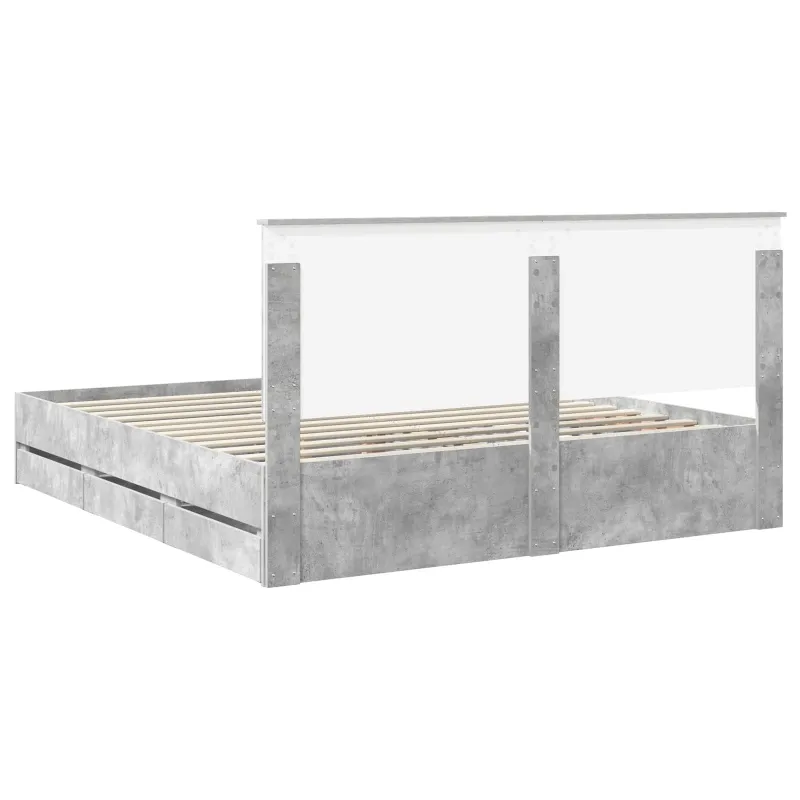 Lovos rėmas Betono pilka 200 x 200 cm Inžinerinė mediena