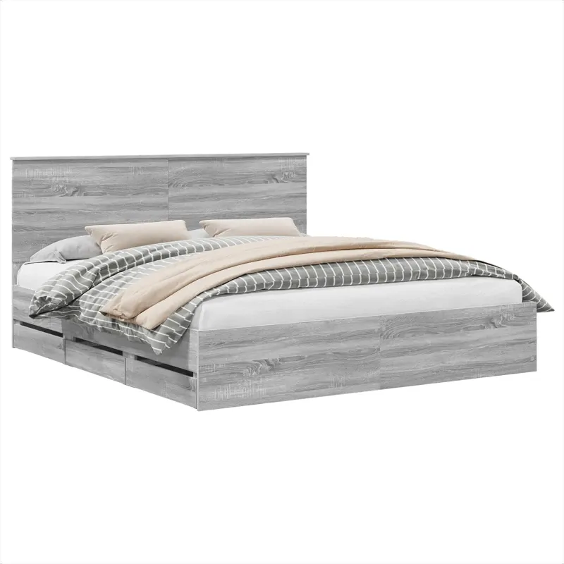 Lovos rėmas Pilkas Sonoma 200 x 200 cm Inžinerinė mediena