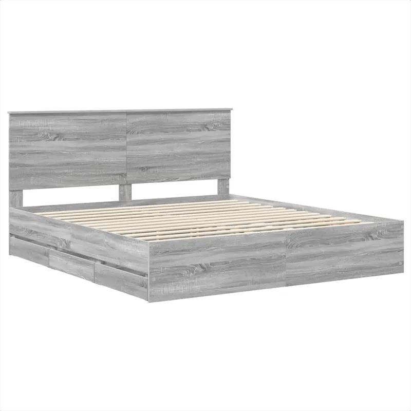 Lovos rėmas Pilkas Sonoma 200 x 200 cm Inžinerinė mediena