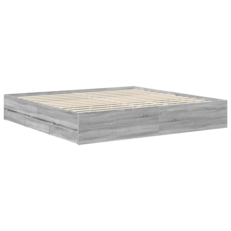 Lovos rėmas Pilkas Sonoma 200 x 200 cm Inžinerinė mediena