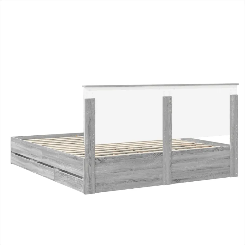 Lovos rėmas Pilkas Sonoma 200 x 200 cm Inžinerinė mediena