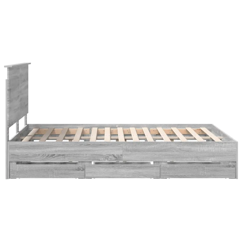 Lovos rėmas Pilkas Sonoma 160 x 200 cm Inžinerinė mediena