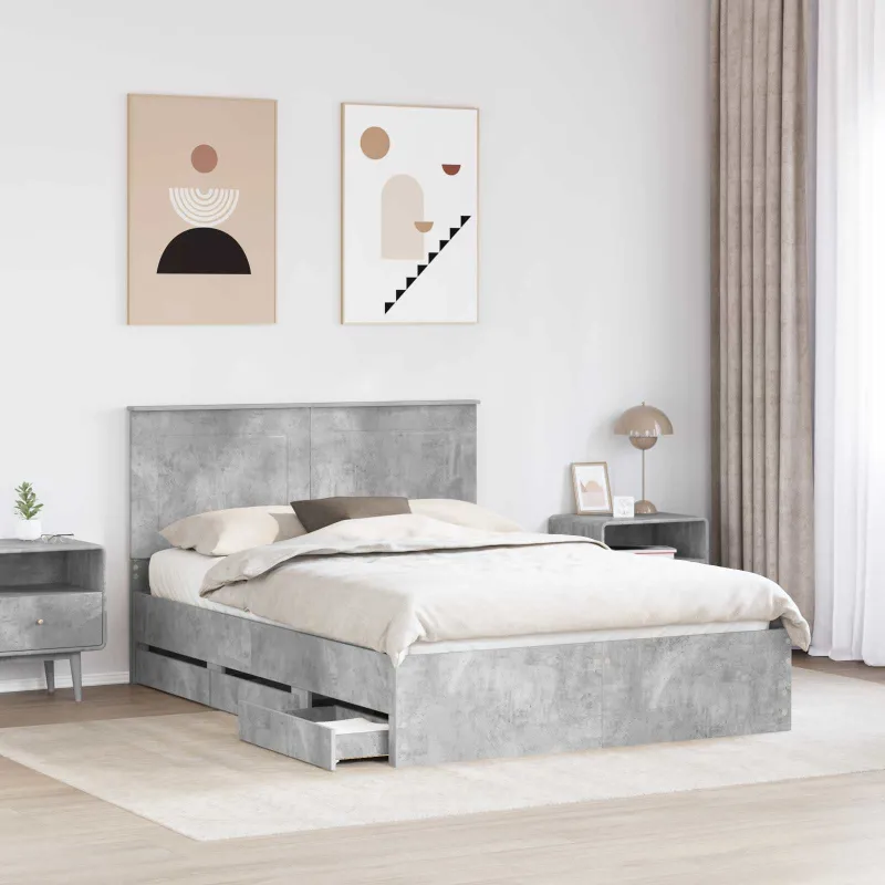 Lovos rėmas Betono pilka 150 x 200 cm Inžinerinė mediena