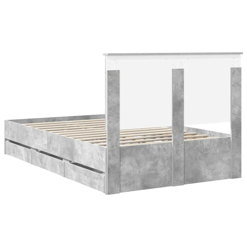 Lovos rėmas Betono pilka 135 x 190 cm Inžinerinė mediena