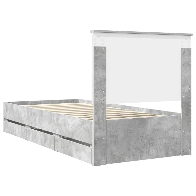 Lovos rėmas Betono pilka 90 x 190 cm Inžinerinė mediena
