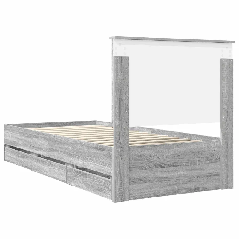 Lovos rėmas Pilkas Sonoma 90 x 200 cm Inžinerinė mediena