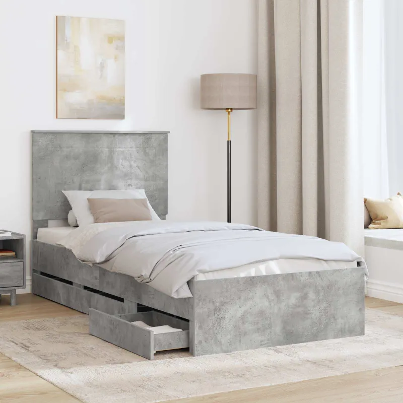 Lovos rėmas Betono pilka 75 x 190 cm Inžinerinė mediena