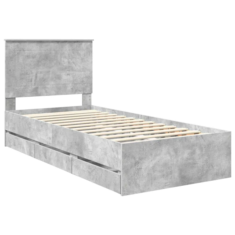 Lovos rėmas Betono pilka 75 x 190 cm Inžinerinė mediena
