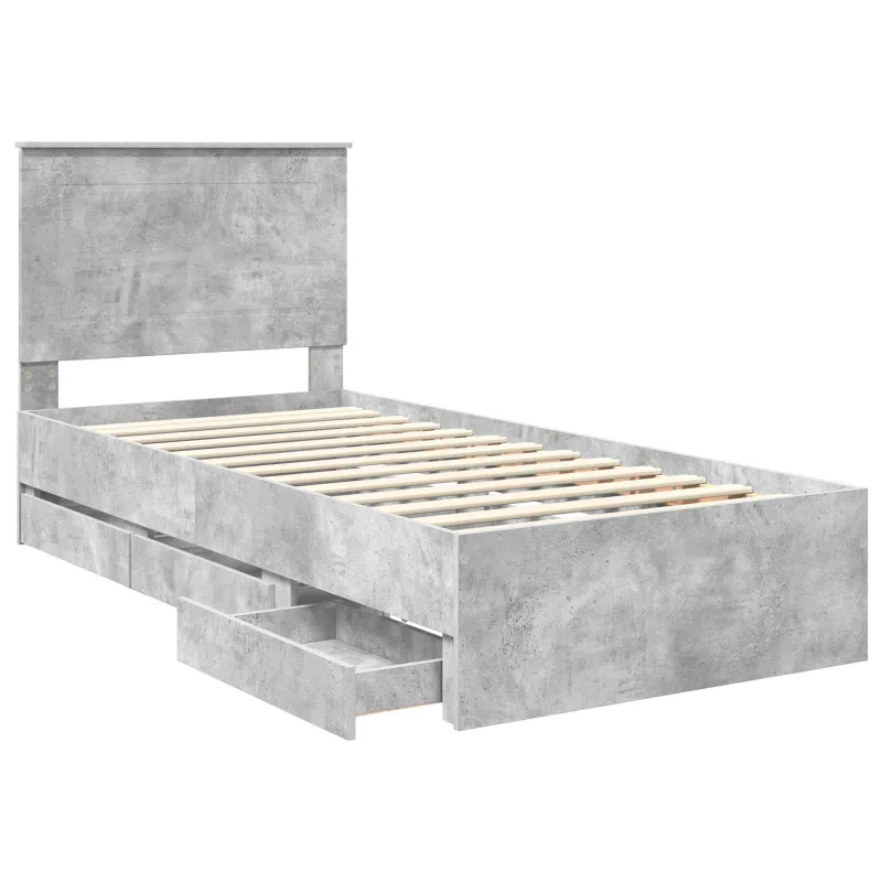 Lovos rėmas Betono pilka 75 x 190 cm Inžinerinė mediena