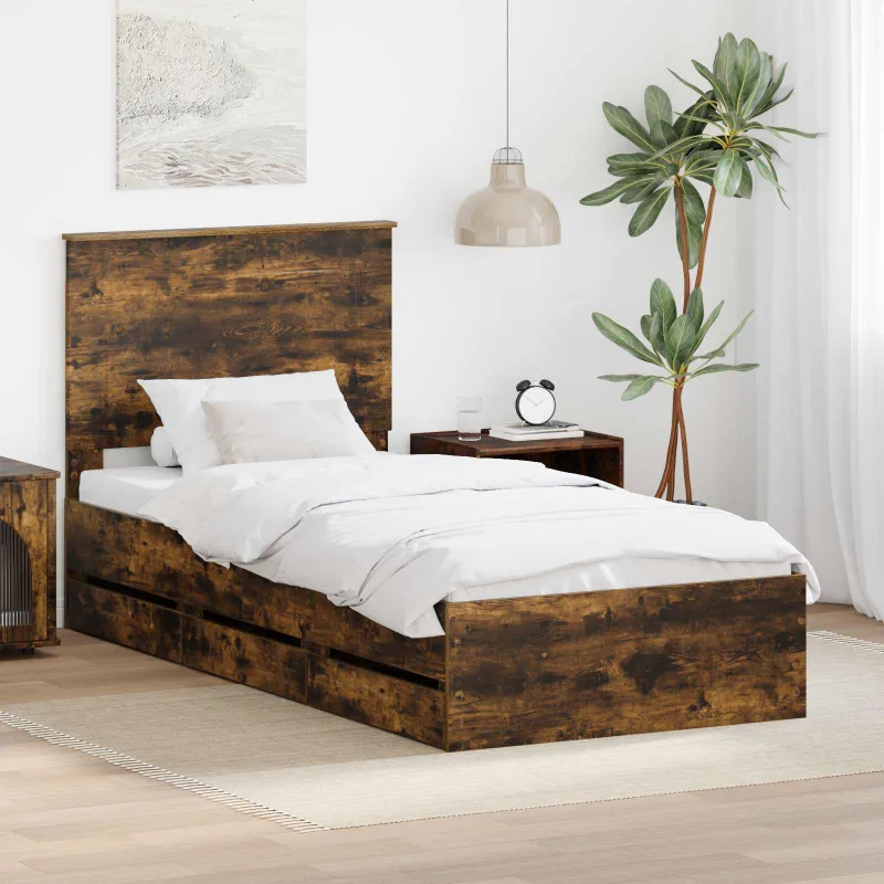 Lovos rėmas Rūkyta ąžuolas 75 x 190 cm Inžinerinė mediena