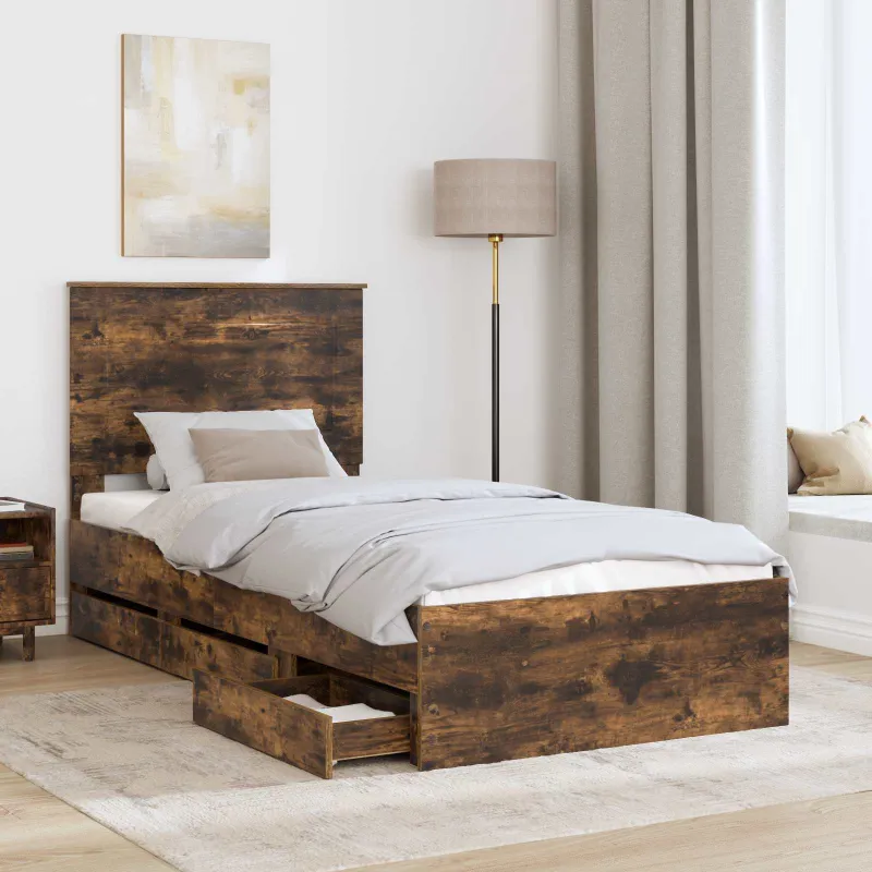 Lovos rėmas Rūkyta ąžuolas 75 x 190 cm Inžinerinė mediena
