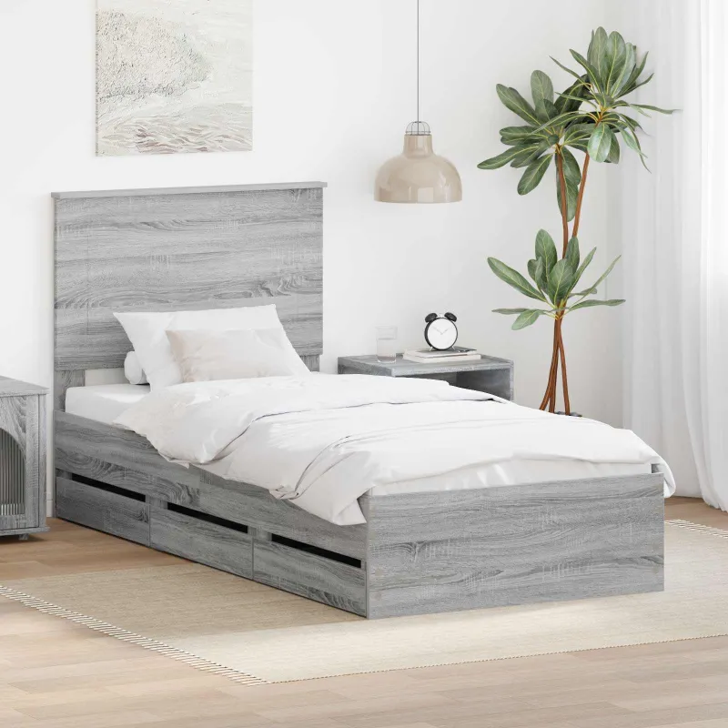 Lovos rėmas Pilkas Sonoma 75 x 190 cm Inžinerinė mediena