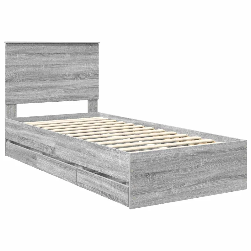 Lovos rėmas Pilkas Sonoma 75 x 190 cm Inžinerinė mediena
