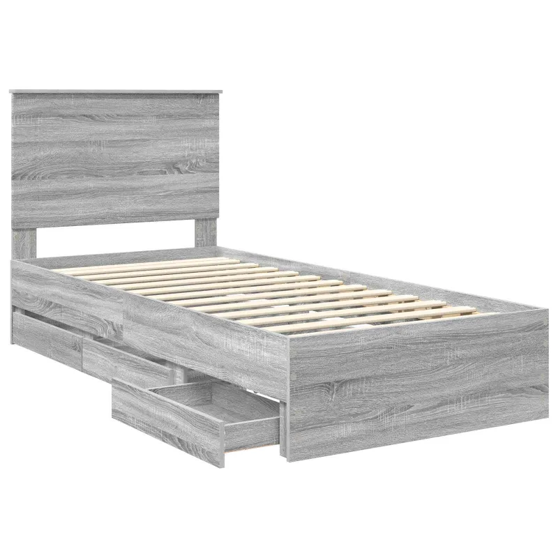 Lovos rėmas Pilkas Sonoma 75 x 190 cm Inžinerinė mediena