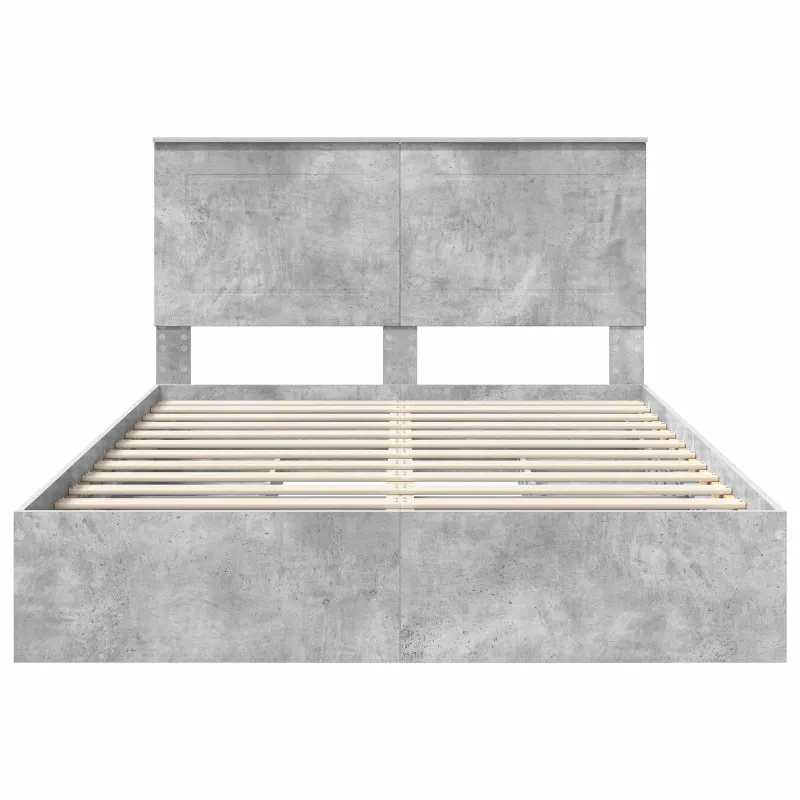 Saugos lova Betono pilka 150 x 200 cm Apdirbta mediena