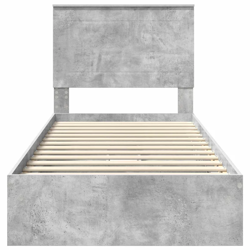 Saugos lova Betono pilka 90 x 190 cm Apdirbta mediena