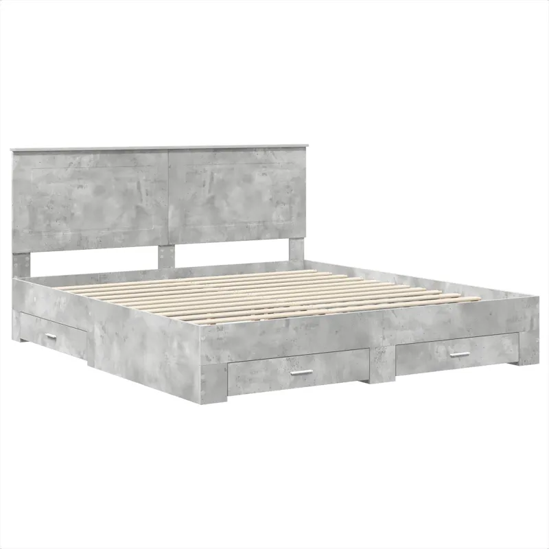 Lovos rėmas Betono pilka 200 x 200 cm Apdirbta mediena