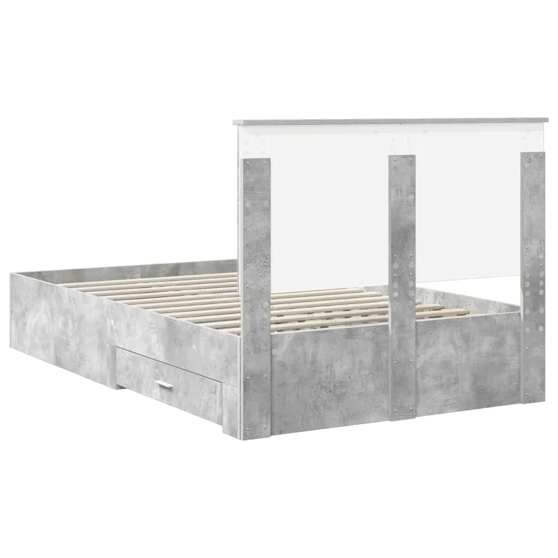 Lovos rėmas Betono pilka 135 x 190 cm Apdirbta mediena
