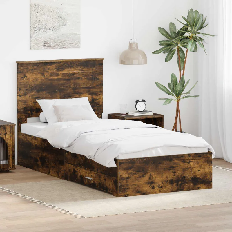 Lovos rėmas Rūkyta ąžuolas 90 x 200 cm Apdirbta mediena