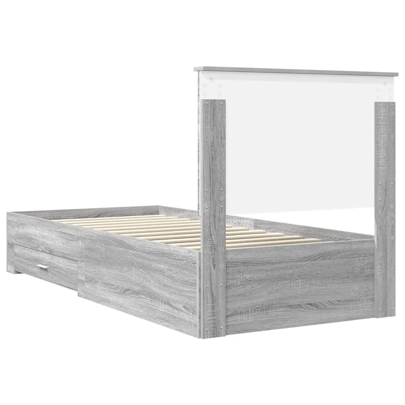 Lovos rėmas Pilkas Sonoma 90 x 200 cm Apdirbta mediena