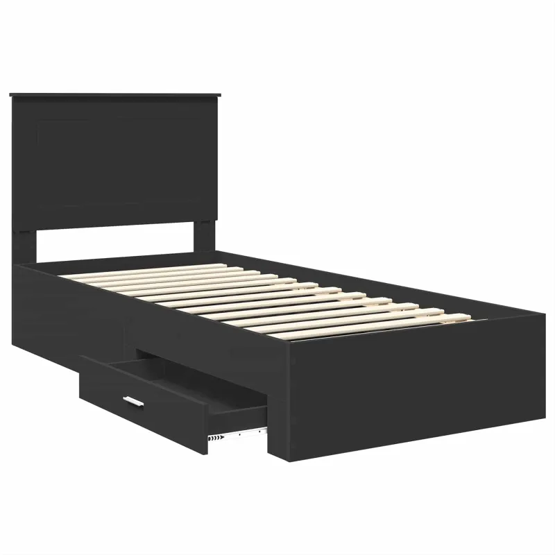 Lovos rėmas Juodas ir sidabrinis 75 x 190 cm Apdirbta mediena