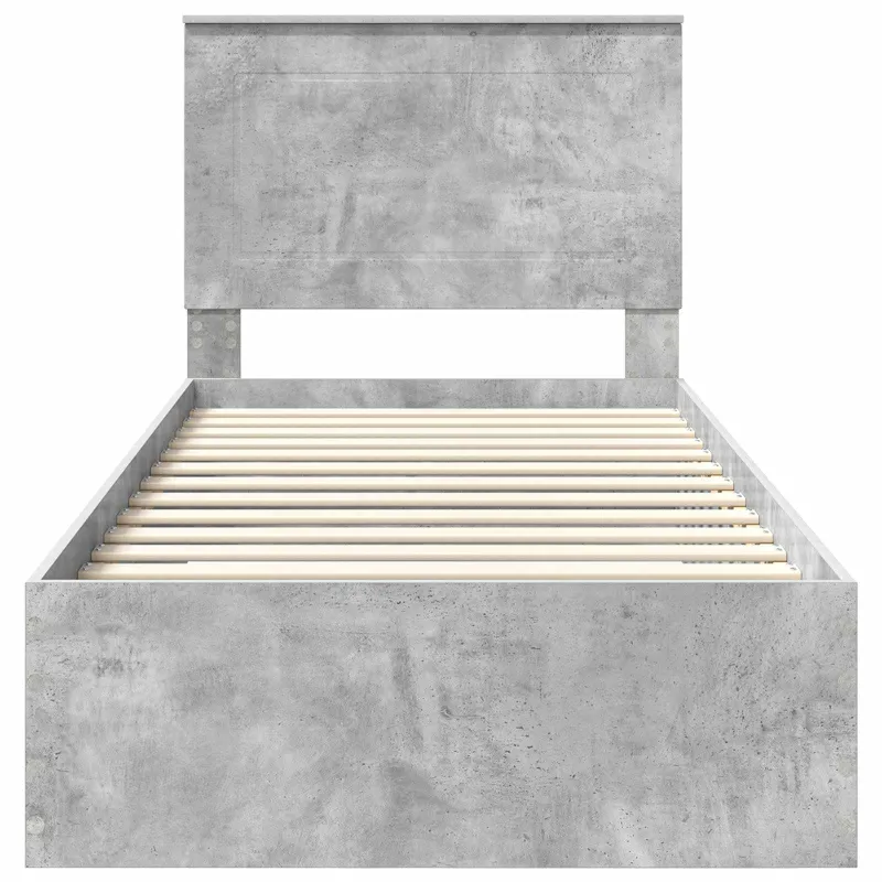 Lovos rėmas su galvūgalio Betono pilko ir sidabro 75 x 190 cm