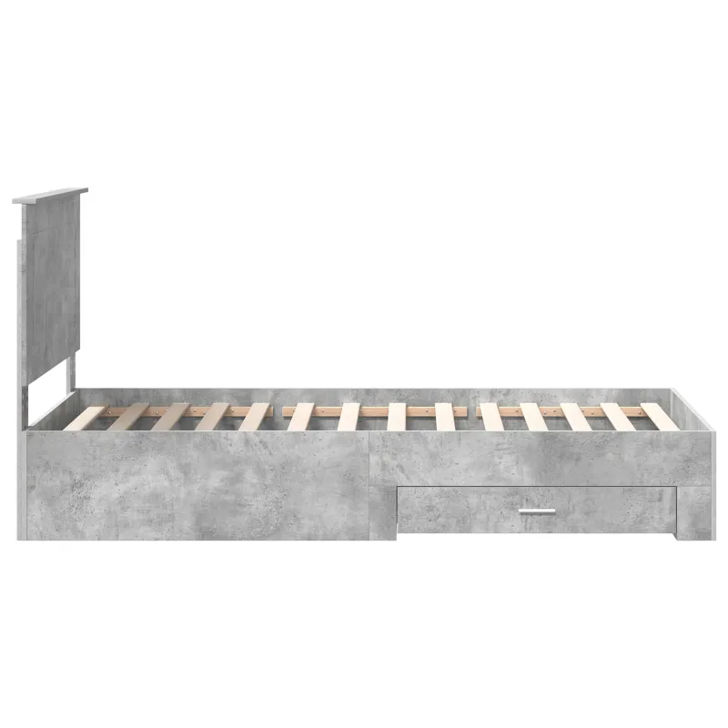 Lovos rėmas su galvūgalio Betono pilko ir sidabro 75 x 190 cm