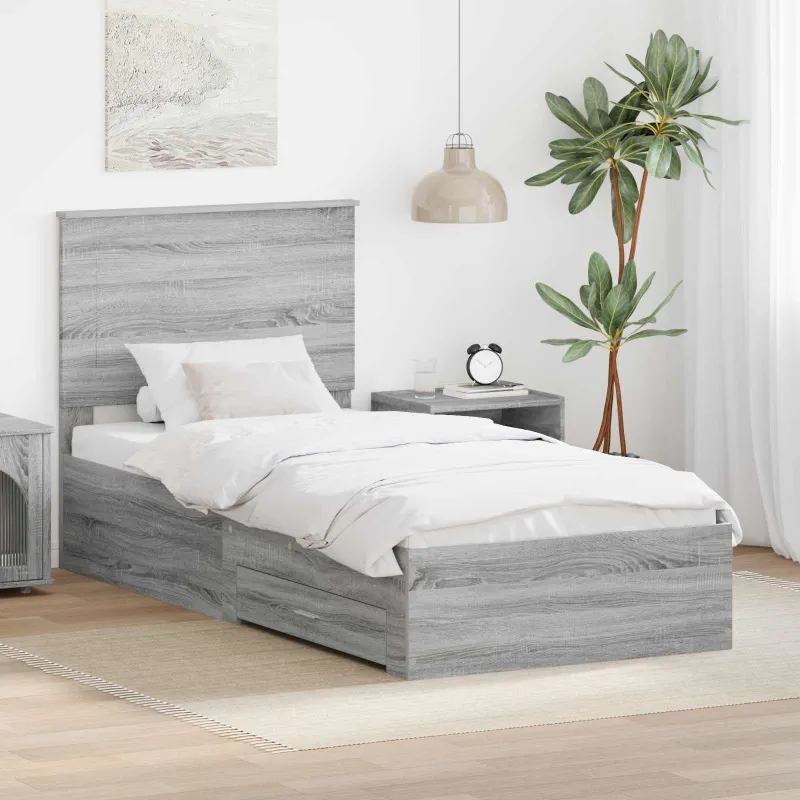 Lovos rėmas su galvūgalio Pilko Sonamos ir sidabro 75 x 190 cm