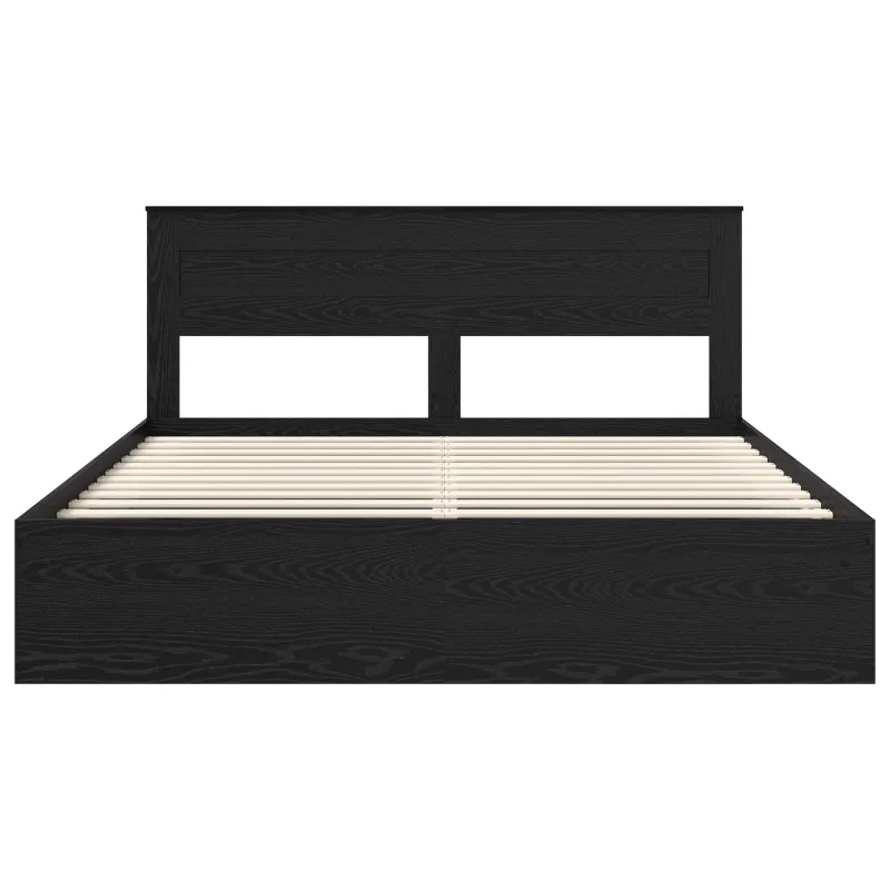 Lovos rėmas Juoda 200 x 200 cm Kietos pušies mediena