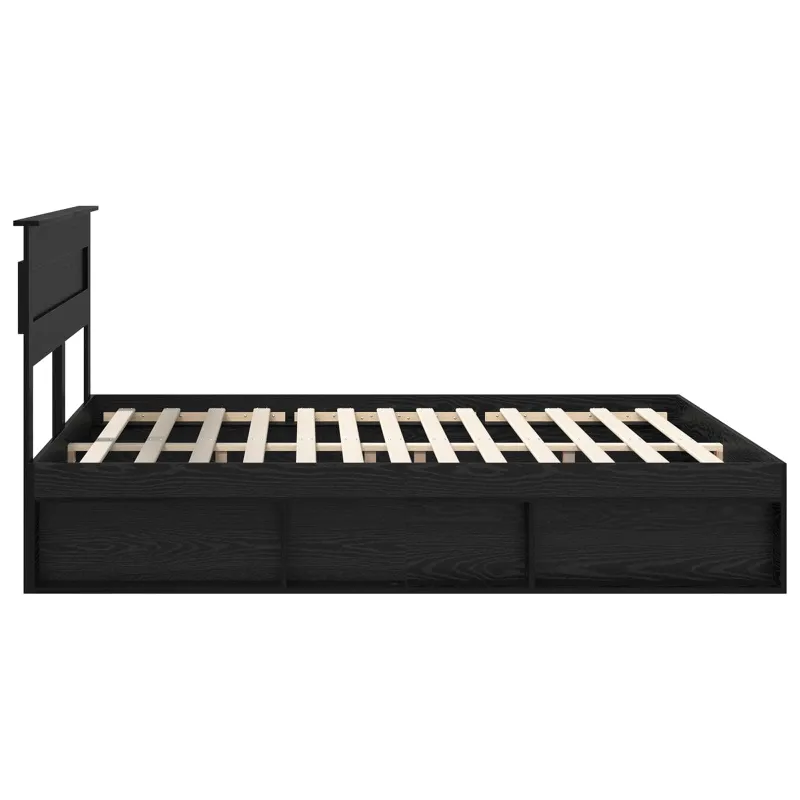 Lovos rėmas Juoda 200 x 200 cm Kietos pušies mediena