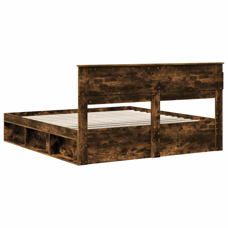 Lovos rėmas Rūkyta ąžuolas 200 x 200 cm Kietos pušies mediena