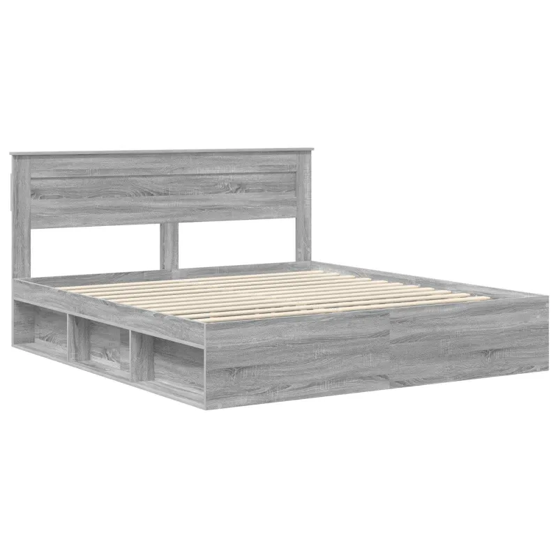 Lovos rėmas Pilkas Sonoma 200 x 200 cm Kietos pušies mediena