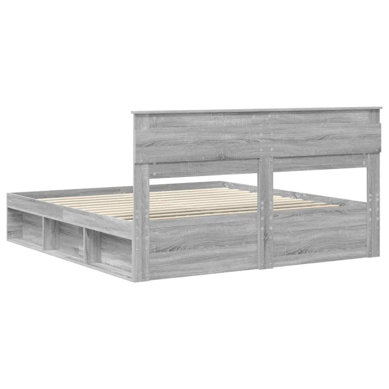 Lovos rėmas Pilkas Sonoma 200 x 200 cm Kietos pušies mediena