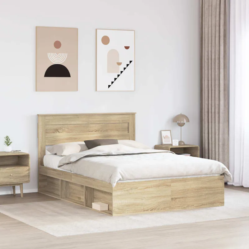 Lovos rėmas Sonoma ąžuolas 150 x 200 cm Kietos pušies mediena
