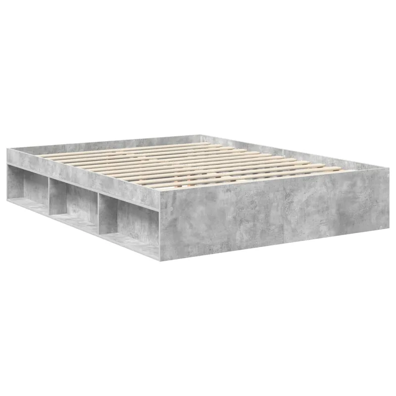 Lovos rėmas Betono pilka 150 x 200 cm Kietos pušies mediena