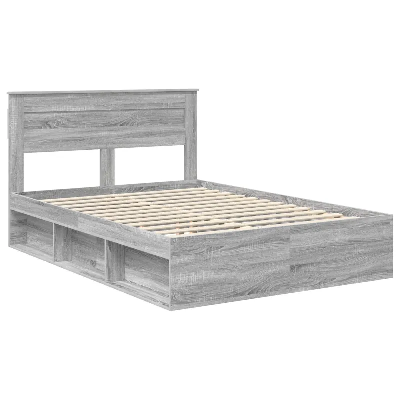 Lovos rėmas Pilkas Sonoma 140 x 190 cm Kietos pušies mediena