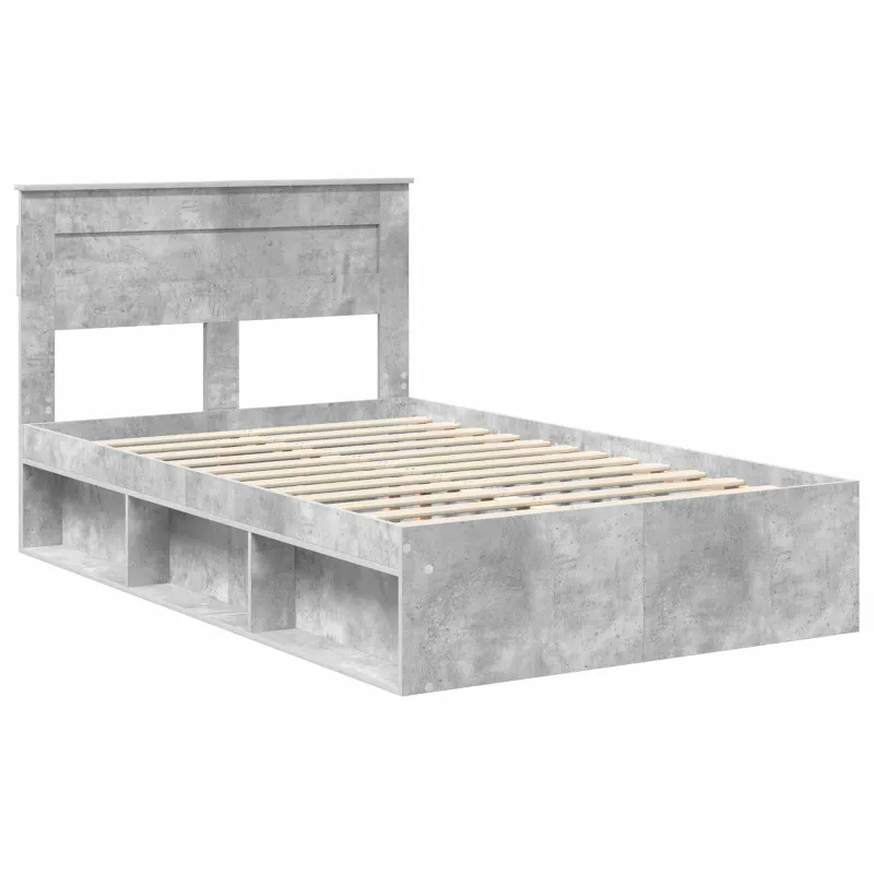 Lovos rėmas Betono pilka 135 x 190 cm Kietos pušies mediena