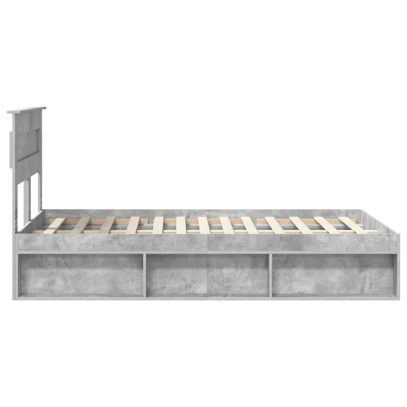 Lovos rėmas Betono pilka 135 x 190 cm Kietos pušies mediena