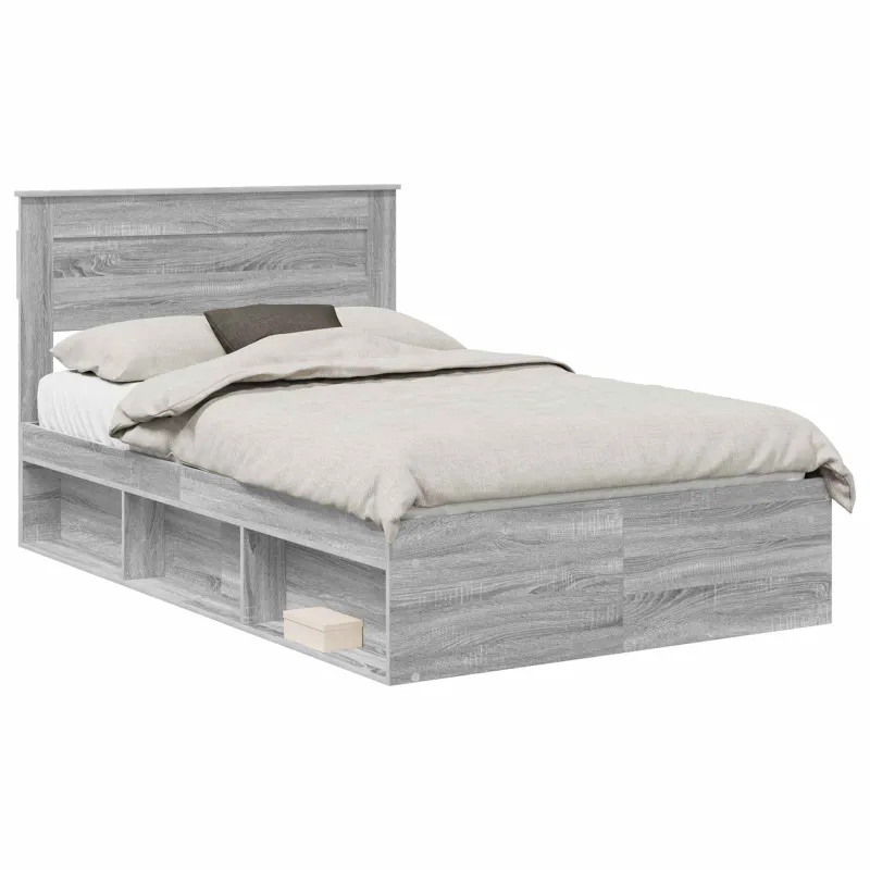 Lovos rėmas Pilkas Sonoma 135 x 190 cm Kietos pušies mediena